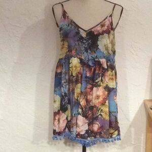 Mika & Gala Romper With Pom Pom Trim Hem